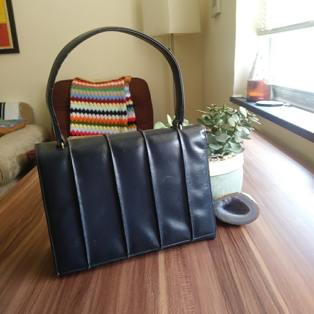 SOLD Vintage Handmade Envelope Style Leather Handbag